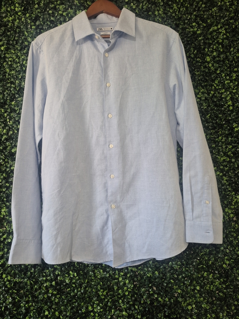 Zara Men Light Blue Oxford Button-Down Shirt